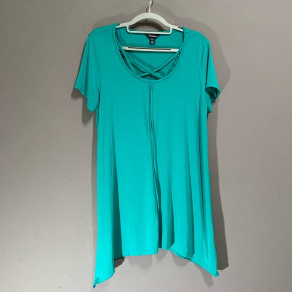 ☘️Terre Blue aqua blue top size M - Picture 2 of 5